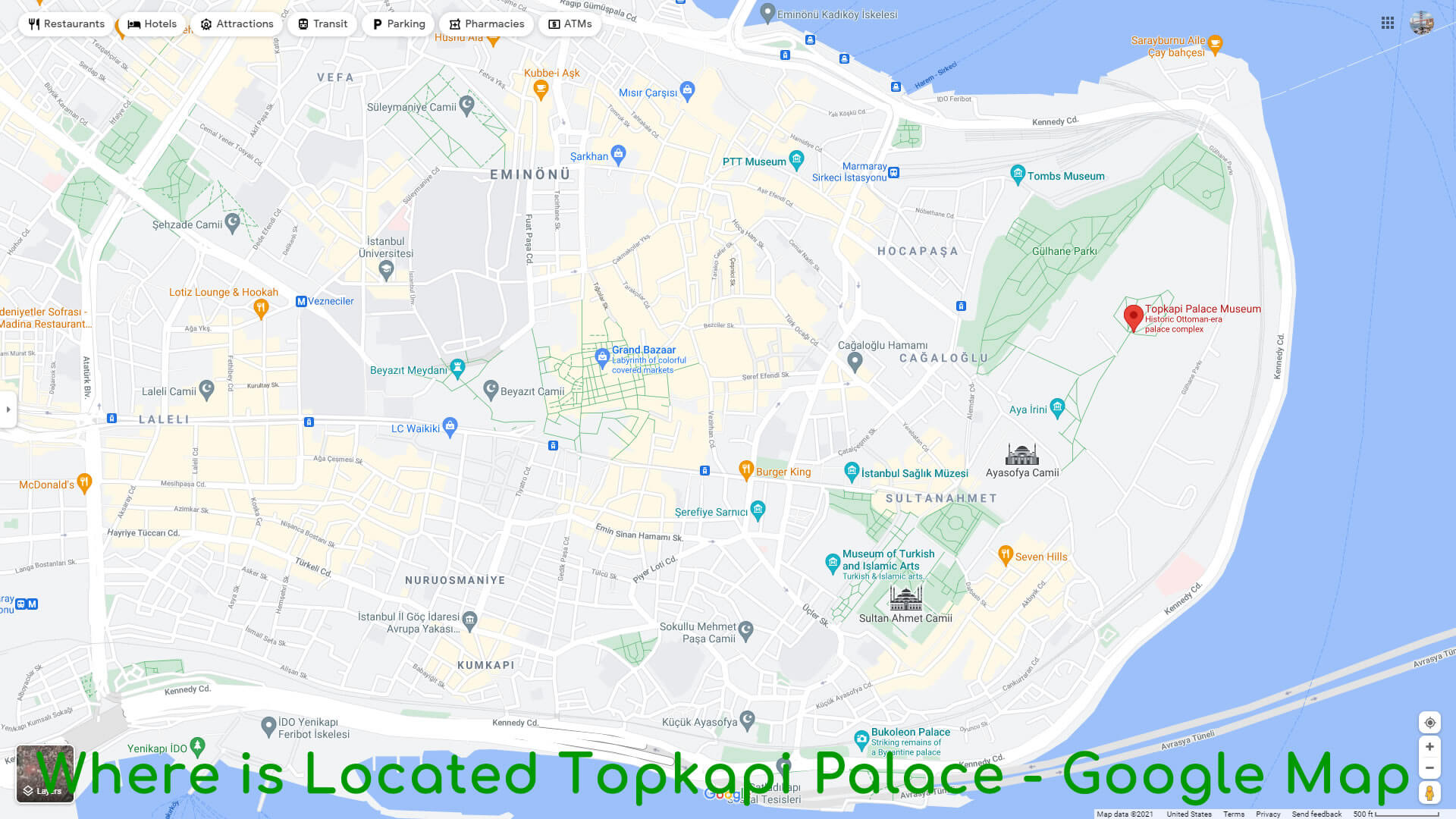 Where is Located Topkapi Palace   Google Map
